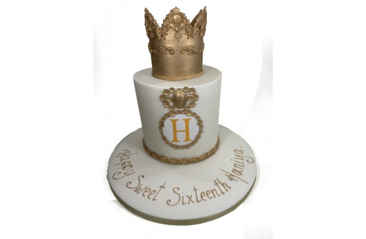 Crown & Initial Cake